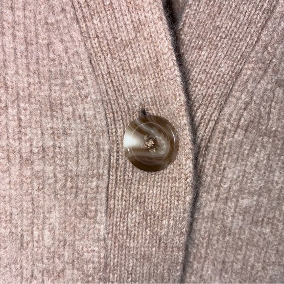 Quince Mongolian Cashmere Fisherman Boxy Cropped Cardigan in Oatmeal Size XS - Picture 4 of 6